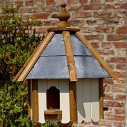 Kildale Dovecote 220cm, tongue and groove painted wood with natural timber, shaped openings.